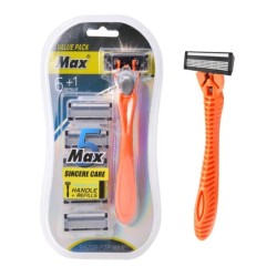 Max Stainless Steel Men's Razor 5 Layer Blade Head with 6 Blade Head (12ea/Pack) Max Stainless Steel Men's Razor 5 Layer Blade Head with 6 Blade Head (12ea/Pack)