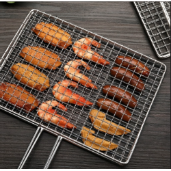 BBQ Stainless Steel Mesh Grill with Handle (20x30cm)