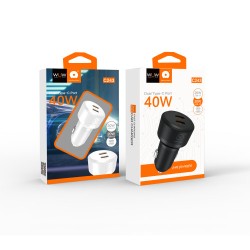 WUW Car Charger Dual PD Type C port 40W