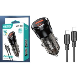Kakusiga Dual Port 75W Car Charger with PD Type C Cable Kakusiga Dual Port 75W Car Charger with PD Type C Cable