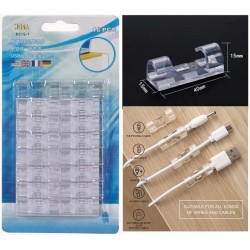 Acrylic Double-Sided Tape Cable Holder Size (40x15mm) 12ea blister packing (12ea/pack)