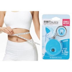 Deli Retractable Tape Ruler Measure 1.5 Meter for Cloth Measure (6 ea/Pack)