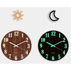 Round Wall Clock Diameter 30cm Glowing in Darkness