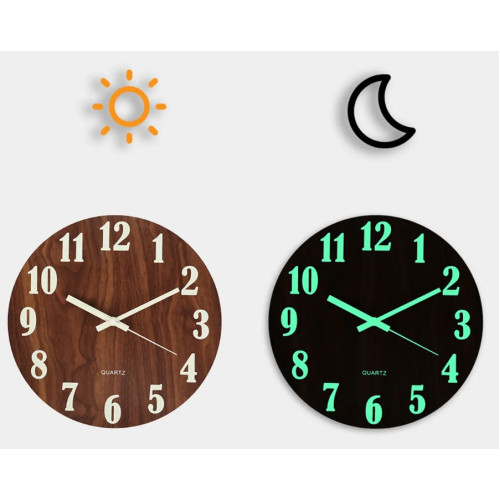 Round Wall Clock Diameter 30cm Glowing in Darkness Round Wall Clock Diameter 30cm Glowing in Darkness
