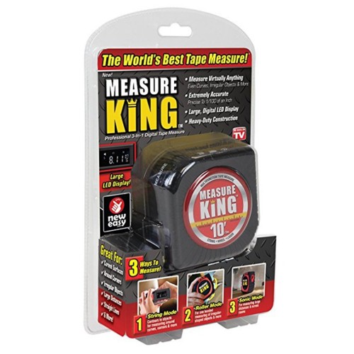 King Professional Laser Measuring Digital Tape Ruler with Roll Cord - No DC King Professional Laser Measuring Digital Tape Ruler with Roll Cord - No DC