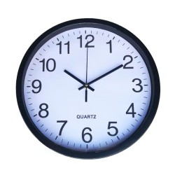 Round Wall Clock Diameter 30cm Black