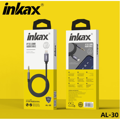 INKAX Apple LIghtning to Aux 3.5mm Cable 1.2 Meter