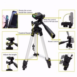Foldable Camera Tripod Stand (Max 110cm Height)  with 360 degree Rotating Function / Bluetooth Shutter / Horizontal Scale DK3888