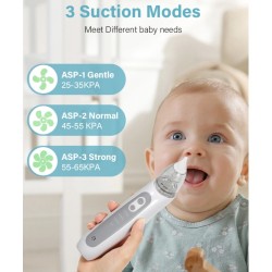 Electric Nasal Aspirator Cleaner for Baby and Kids with 3 Silicone Tips Electric Nasal Aspirator Cleaner for Baby and Kids with 3 Silicone Tips