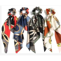 Silk Bow Elastic Hair Band with Long Tail (12ea/3 color mixed/Pack) Silk Bow Elastic Hair Band with Long Tail (12ea/3 color mixed/Pack)