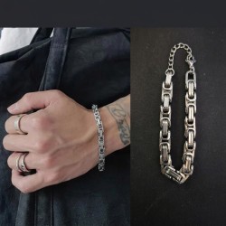 Hip Hop 316L Stainless Steel Cuban Chain Bracelet 19cm+5cm For Women and Men Hip Hop 316L Stainless Steel Cuban Chain Bracelet 19cm+5cm For Women and Men