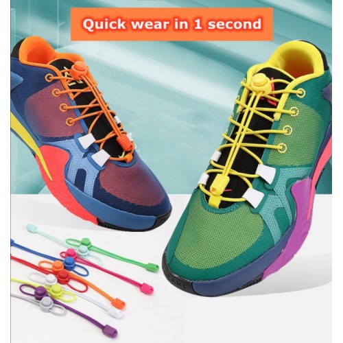 Snap Lock Plastic Tie Locking Device with 1 meter Shoelace (12 Mixed Color : Black 2/Blue 2/Red 2/Green 2/ Yellow 2)