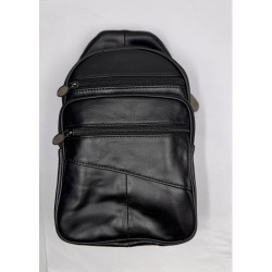 Men's Leather Black Chest Bag Male Shoulder Bags Multi-pocket Crossbody bags (29x16.5x7.5cm) Men's Leather Black Chest Bag Male Shoulder Bags Multi-pocket Crossbody bags (29x16.5x7.5cm)