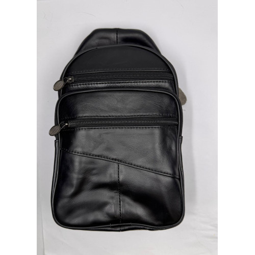 Men's Leather Black Chest Bag Male Shoulder Bags Multi-pocket Crossbody bags (29x16.5x7.5cm) Men's Leather Black Chest Bag Male Shoulder Bags Multi-pocket Crossbody bags (29x16.5x7.5cm)