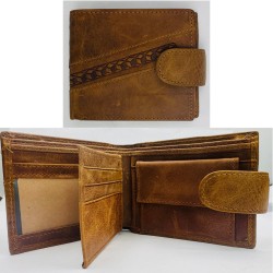 Genuine Leather Brown Mans Wallet With Emd Design Genuine Leather Brown Mans Wallet With Emd Design