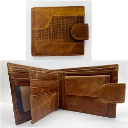 Genuine Leather Brown Mans Wallet With Emd Design Genuine Leather Brown Mans Wallet With Emd Design