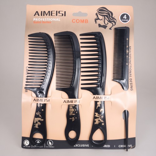 Professional Salon Quality Hair Comb 4pcs/card (12card/Pack)
