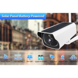 Outdoor Solar-Panel Battery Powered Security IP Surveillance Wifi Outdoor IP66 Waterprrof Camera 1080P with PIR Motion Alarm Including 2 18650 Rechargeable Battery (No DC) Outdoor Solar-Panel Battery Powered Security IP Surveillance Wifi Outdoor IP66 Waterprrof Camera 1080P with PIR Motion Alarm Including 2 18650 Rechargeable Battery (No DC)