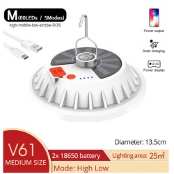 Power Camping Light Outdoor LED Bulb Lights 60 LED 60 Watt with Solar Recharging Panel Power Camping Light Outdoor LED Bulb Lights 60 LED 60 Watt with Solar Recharging Panel
