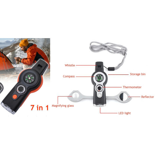 7 in 1 LED Light Outdoor Survival Emergency Kit
