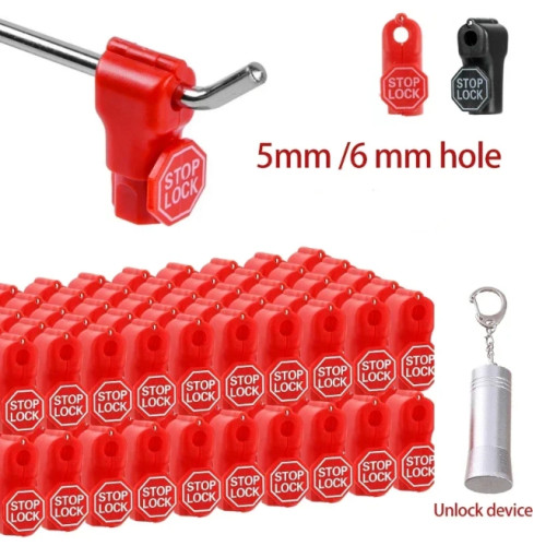 Anti-Theft Lock for Display Hook 5mm Red (20ea/Pack) ($0.50/ea) - No DC Anti-Theft Lock for Display Hook 5mm Red (20ea/Pack) ($0.50/ea) - No DC